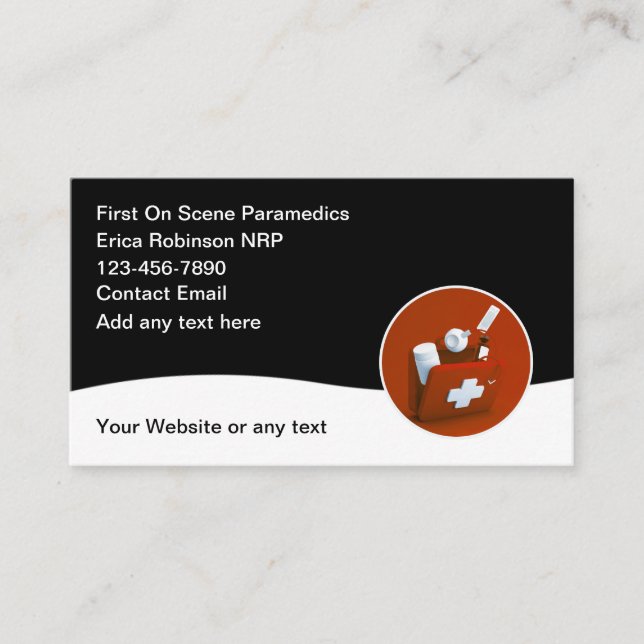 Einfache EMS Paramedici Medical Business Cards Visitenkarte (Vorderseite)