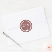 Einfache erdige Malvenfarbene Monogramm-Initialen