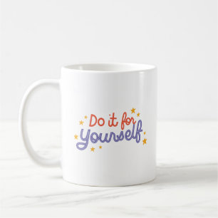 Einfache Erinnerung Farbige Schrift Fröhliche Ster Kaffeetasse