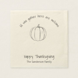 Einfache Erntedank Pumpkin All Who Serviette