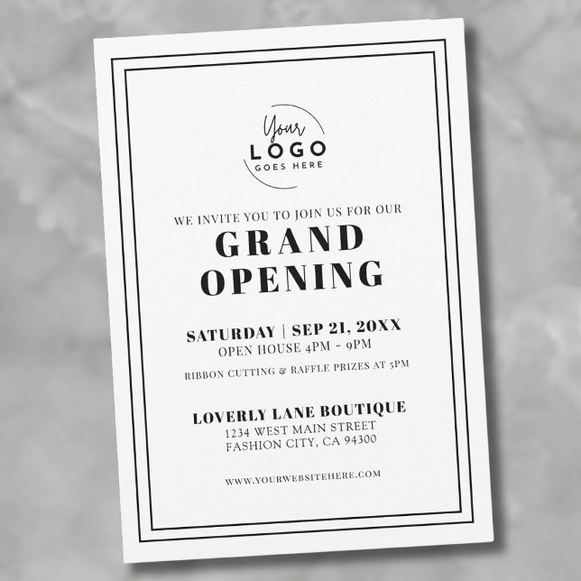 Einfache Eröffnung eines Logobetriebes Einladung (Simple Logo Business Grand Opening Invitation)