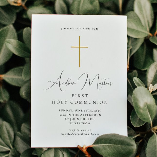 Einfache Erste Heilige Kommune mit Kreuz (Von Creator hochgeladen)