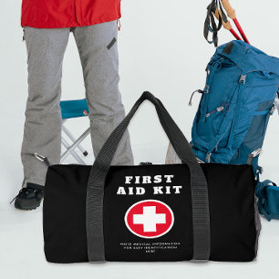 Einfache Erste-Hilfe-Rotkreuz-Medizin schwarz Reis Duffle Bag