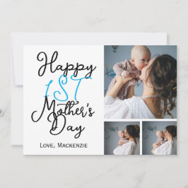 Einfache erste Muttertag Drei FotoCollage Feiertagskarte