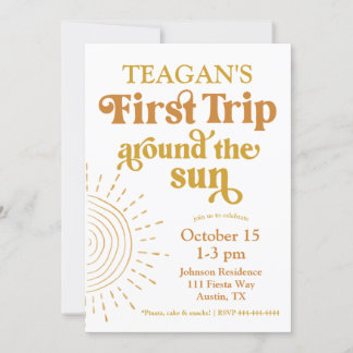 Einfache erste Reise um die Sonne Erster Geburtsta Einladung