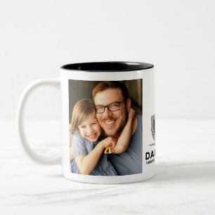 Einfache erste Vatertag-Bildcollage Zweifarbige Tasse