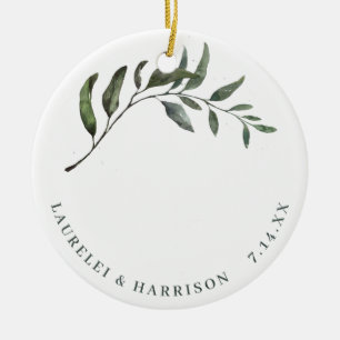 Einfache Eukalyptus-Botanische Hochzeit Keramik Ornament