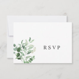 Einfache Eukalyptus Greenerity Hochzeit RSVP Card Karte