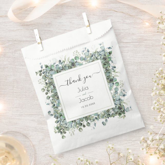 Einfache Eukalyptus Greenerity Wedding Party Geschenktütchen (Ausgeschnitten)