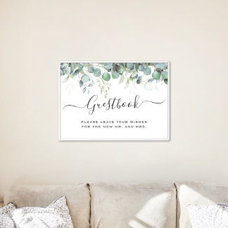 Einfache Eukalyptus Greenerity Wedding Party Poster