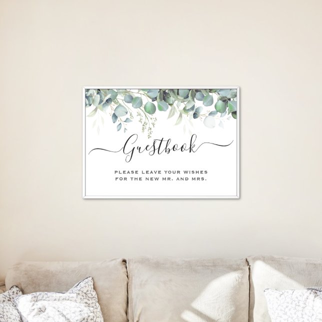 Einfache Eukalyptus Greenerity Wedding Party Poster (Simple Eucalyptus Greenery Wedding Party Supplies)