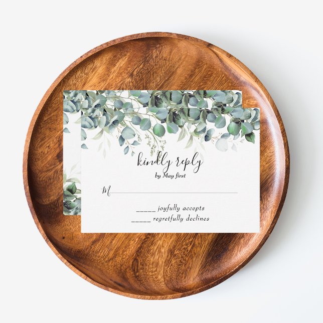 Einfache Eukalyptus Greenerity Wedding Party RSVP Karte (Simple Eucalyptus Greenery Wedding Party Supplies)