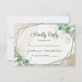 Einfache Eukalyptus Greenerity Wedding RSVP Card