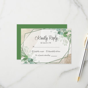 Einfache Eukalyptus Greenerity Wedding RSVP Card Karte