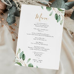 Einfache Eukalyptus Greenery Elegante Hochzeit Menükarte<br><div class="desc">Dieses individuell anpassbare Menu Template wurde für die Abstimmung mit unserer Moody Greenery Hochzeitskollektion entworfen und verfügt über einen goldenen geometrischen Rahmen mit Aquarellfarben-Eukalyptus-Ästen,  mit Gold und Grau-Text. Um erweiterte Änderungen vorzunehmen,  wählen Sie bitte unter Personalisieren dieser Vorlage die Option "Klicken Sie auf,  um weitere Anpassungen vorzunehmen".</div>