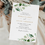 Einfache Eukalyptus Greenery Goldene Hochzeit Einl Einladung<br><div class="desc">Diese einfache und elegante Einladung zum Hochzeitsfeiern mit wunderschönen Aquarellen-Eukalyptusblättern und wurde mit einer kalligraphischen und einem klassischen Serifen-Schriftart in Gold und Grau gepaart. Um erweiterte Änderungen vorzunehmen,  wählen Sie bitte die Option "Klicken Sie,  um weitere Anpassungen vorzunehmen" unter Diese Vorlage personalisieren aus.</div>