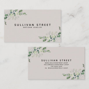 Einfache Eukalyptus Greenery Jewelry Business Card Visitenkarte