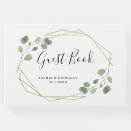 Einfache Eukalyptus-Grüne | geometrisch Gästebuch