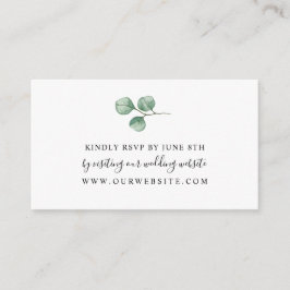 Einfache Eukalyptus-Hochzeit RSVP Online-Gehäuse Begleitkarte