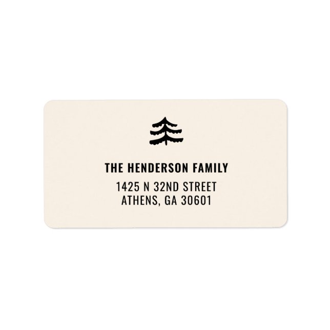 Einfache Evergreen Address Labels Adressaufkleber (Vorne)
