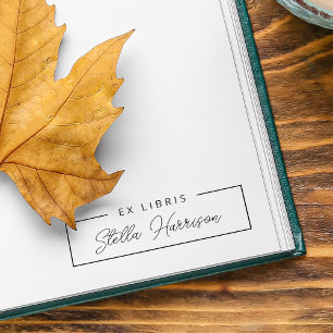 Einfache EX LIBRIS handgeschriebene Skriptname Permastempel