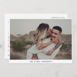 Einfache Extravagante Kalligrafie-Schwarz-Script-H Dankeskarte