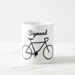 Einfache Fahrrad-Silhouette + Personalisierter Tasse