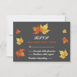 Einfache Fallende Ahorn-Blätter Hochzeit RSVP