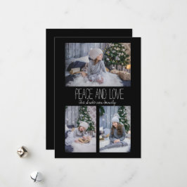 Einfache Familie mit drei Fotos Feiertagskarte