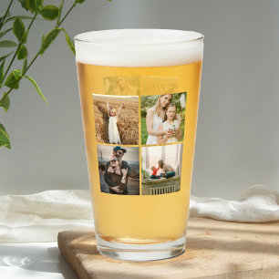 Einfache Familienfoto-Collage Glas