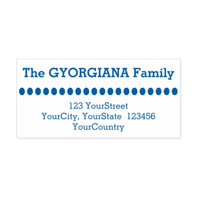 Einfache Familienname plus Address Rubber Briefmar Permastempel (Design)