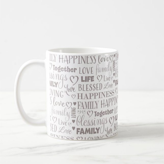 Einfache Familientypografie Niedlich Minimalistisc Kaffeetasse (Links)