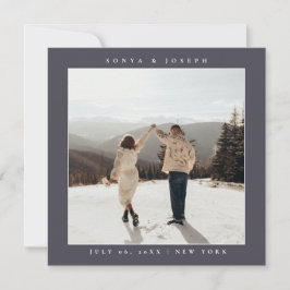 Einfache Farbe - Eleganter Text und Foto Save the Date