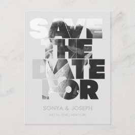 Einfache Farbe - Eleganter Text und Foto Save the Postkarte