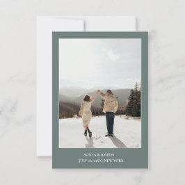 Einfache Farbe - Eleganter Text und Foto Save the Save The Date