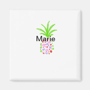 Einfache farbenfrohe Ananas hinzufügen Name minima Magnet