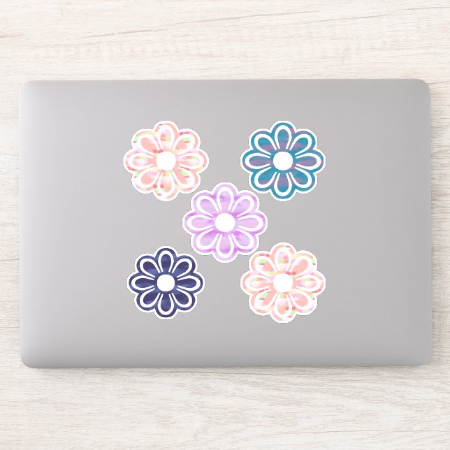 Einfache farbenfrohe Blume Aufkleber (Computer)