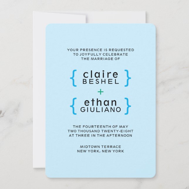 Einfache farbenfrohe Einladung (Vorderseite)