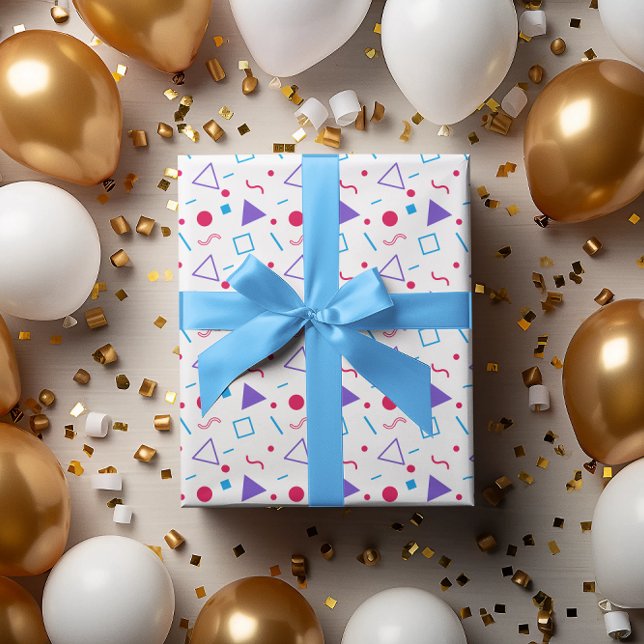 Einfache farbenfrohe geometrische Muster Geburtsta Geschenkpapier (Von Creator hochgeladen)