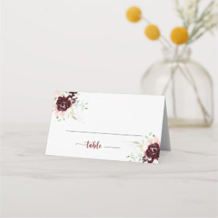 Einfache farbenfrohe klassische Blumenhochzeit Platzkarte