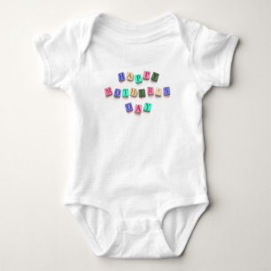 Einfache farbenfrohe Muttertagsfliesen Bodysuit Baby Strampler