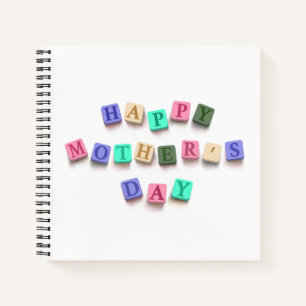 Einfache farbenfrohe Muttertagsfliesen Notebook Notizbuch