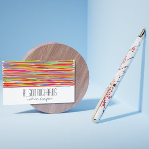 Einfache, farbenfrohe Regenbogenstreifen Visitenkarte