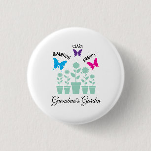 Einfache farbenfrohe Schmetterlinge Großkinder Oma Button