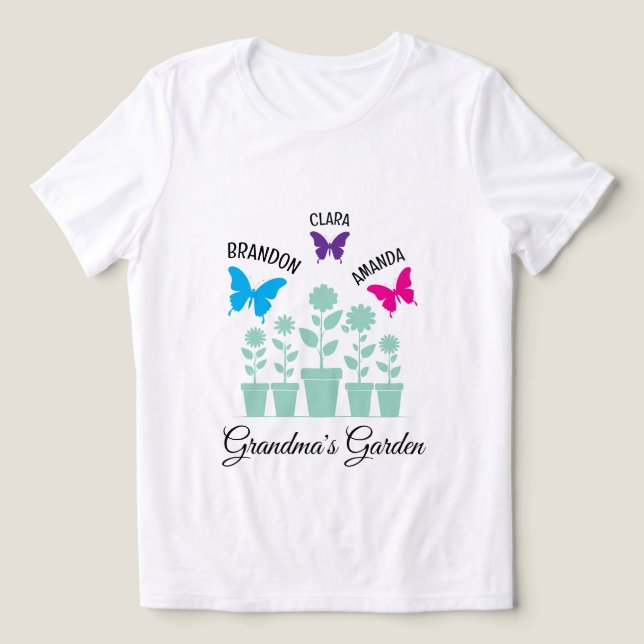 Einfache farbenfrohe Schmetterlinge Großkinder Oma Tri-Blend Shirt (Design Vorderseite)