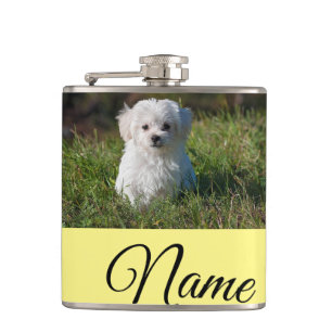 Einfache farbenfrohe Tier-Add-Name-Foto-individuel Flachmann