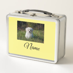 Einfache farbenfrohe Tier-Add-Name-Foto-individuel Metall Brotdose