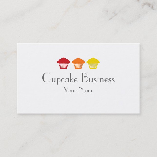 Einfache, farbenfrohe Visitenkarten für Kuchen Visitenkarte (Vorderseite)