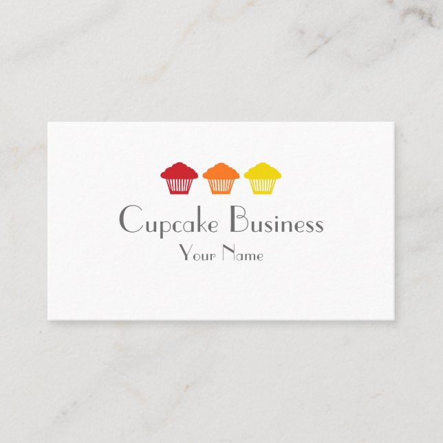 Einfache, farbenfrohe Visitenkarten für Kuchen Visitenkarte (Vorderseite)