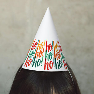 Einfache farbenfrohe Weihnachts-Pinsel-Handschrift Partyhütchen